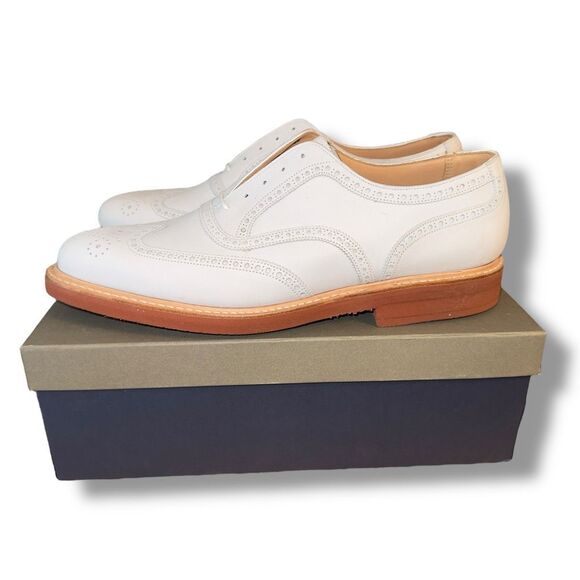 New Peal & Co Nubuck Oxfords in Ivory Suede Men’s Sz 11.5 - Picture 4 of 13
